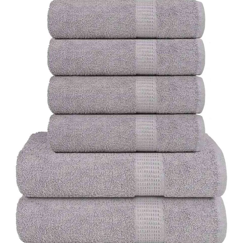 Linnengoed*vidaXL 6-delige Handdoekenset FROGN 360 g/m² Grijs