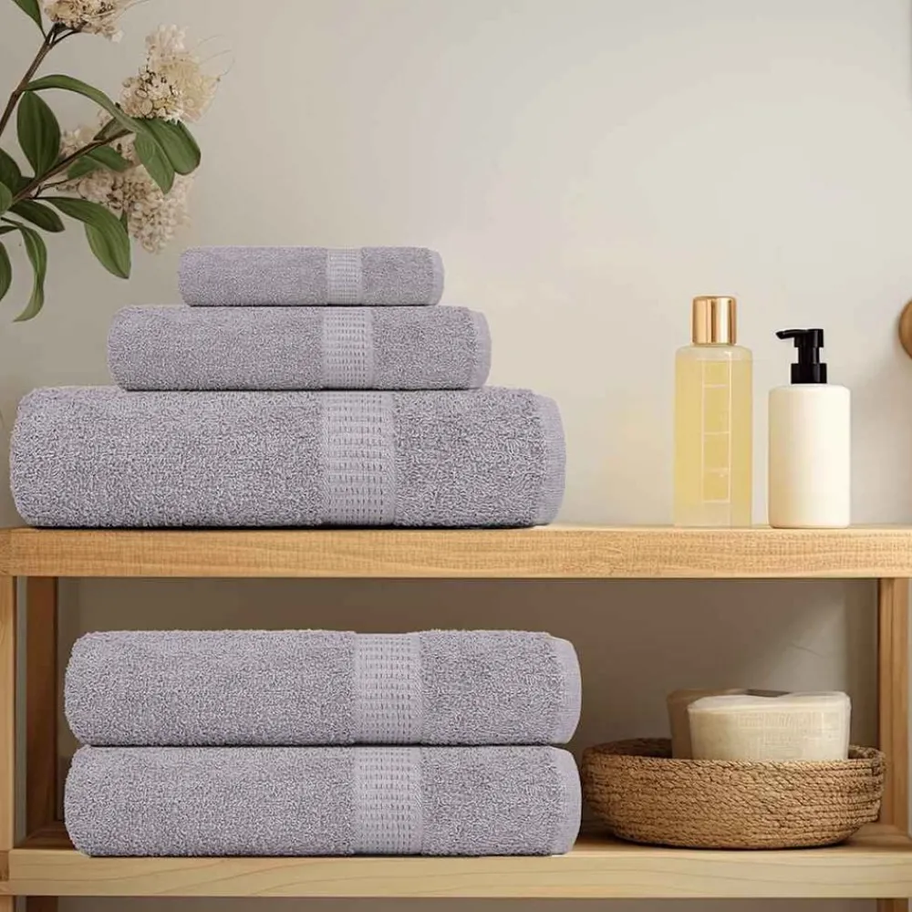 Linnengoed*vidaXL 6-delige Handdoekenset FROGN 360 g/m² Grijs