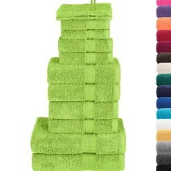 Linnengoed*vidaXL 12-delige Handdoekenset SOLUND 600 g/m² groen Appelgroen