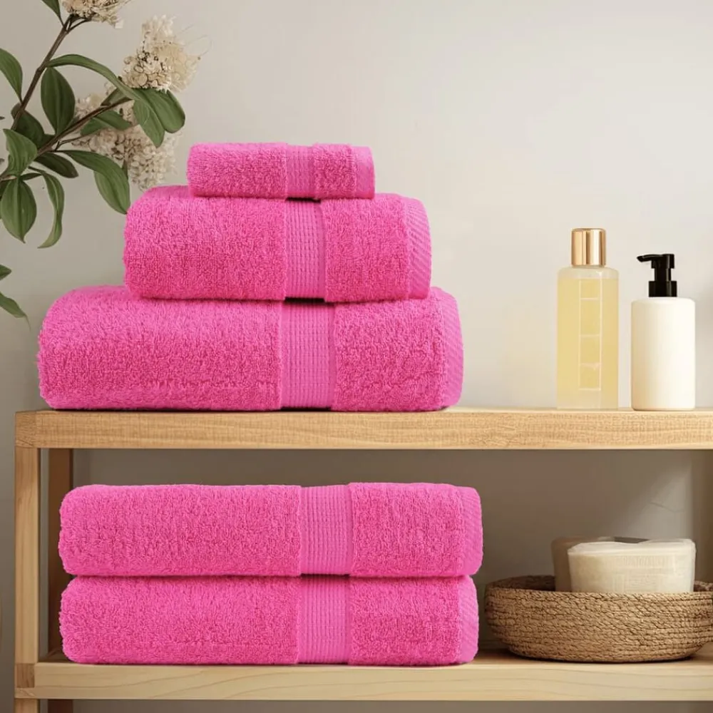 Linnengoed*vidaXL 6-delige Handdoekenset SOLUND 600 g/m² Roze