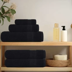 Linnengoed*vidaXL 6-delige Handdoekenset FROGN 360 g/m² Zwart