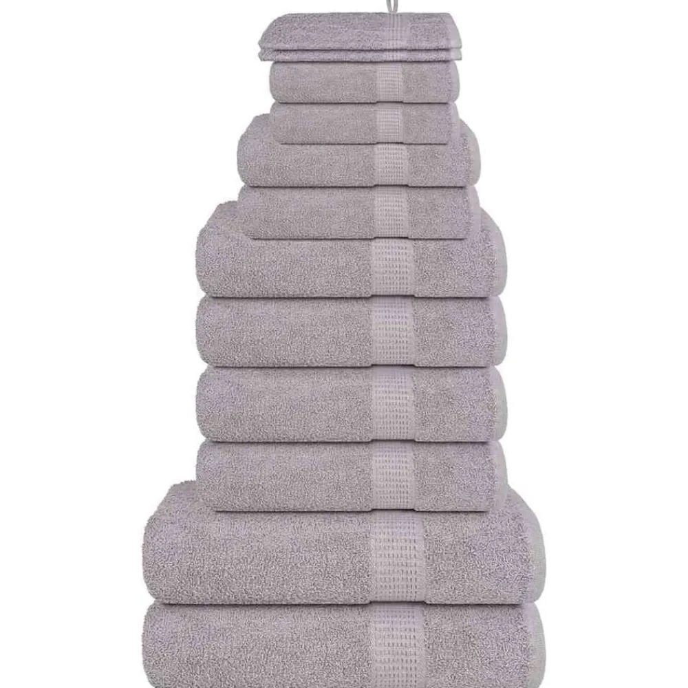 Linnengoed*vidaXL 12-delige Handdoekenset FROGN 360 g/m² Grijs