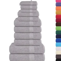 Linnengoed*vidaXL 12-delige Handdoekenset FROGN 360 g/m² Grijs