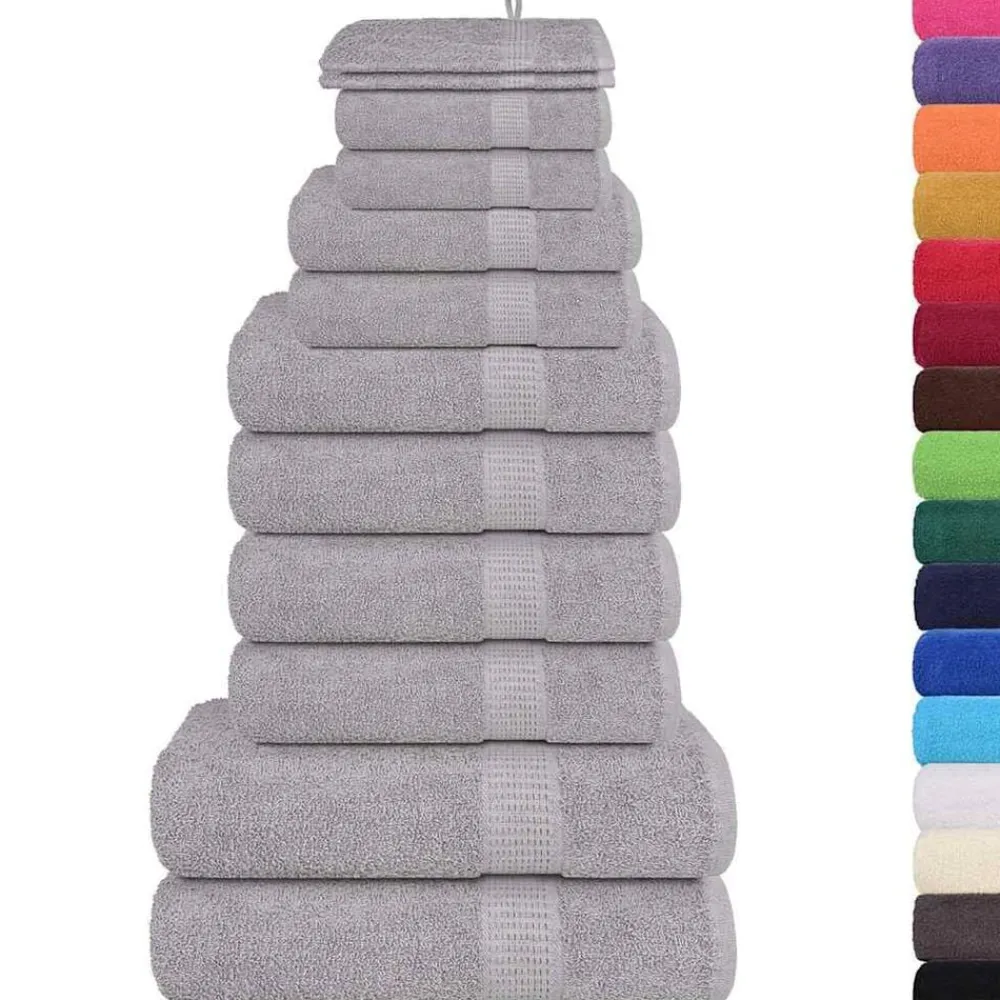 Linnengoed*vidaXL 12-delige Handdoekenset FROGN 360 g/m² Grijs