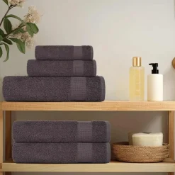 Linnengoed*vidaXL 6-delige Handdoekenset FROGN 360 g/m² Antraciet