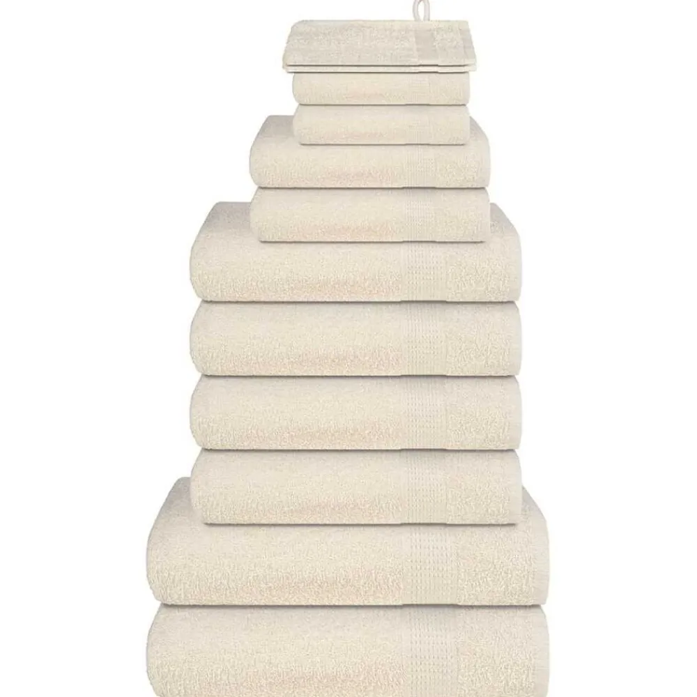 12-delige Handdoekenset FROGN 360 g/m² crème>vidaXL New