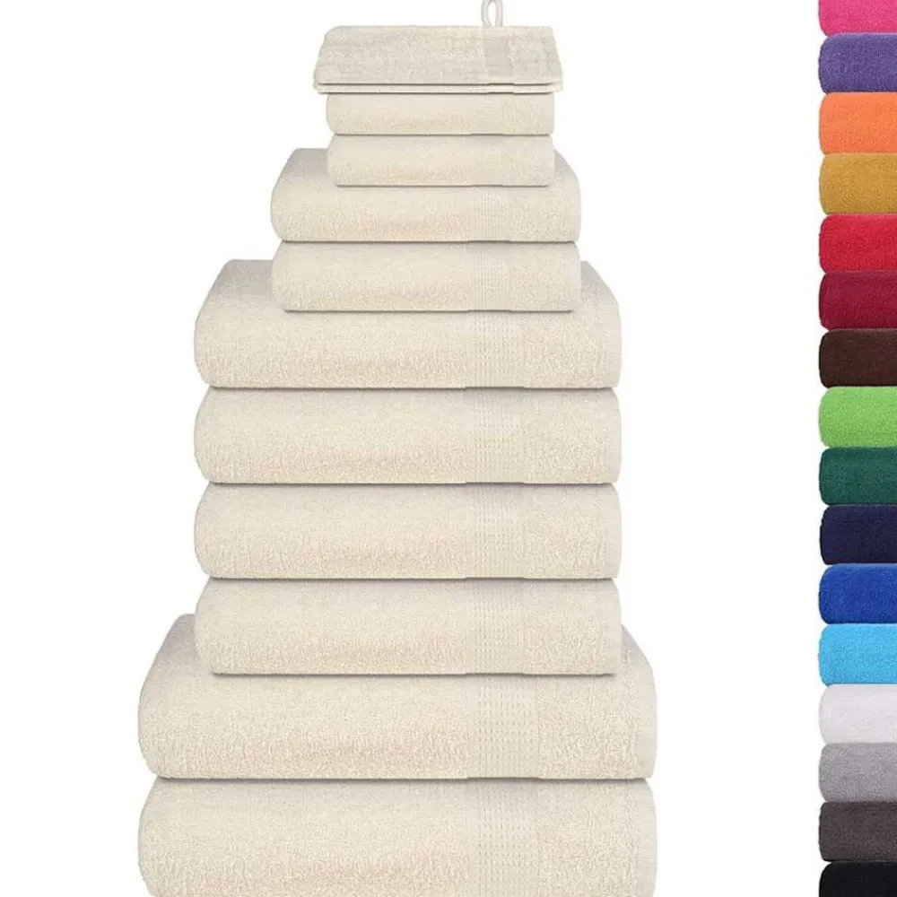 12-delige Handdoekenset FROGN 360 g/m² crème>vidaXL New