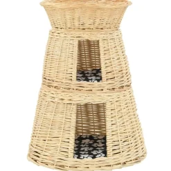 Huisdierbenodigdheden*vidaXL 3-delige Kattenmandset met kussens 47x34x60cm natuurlijk wilgen Naturel