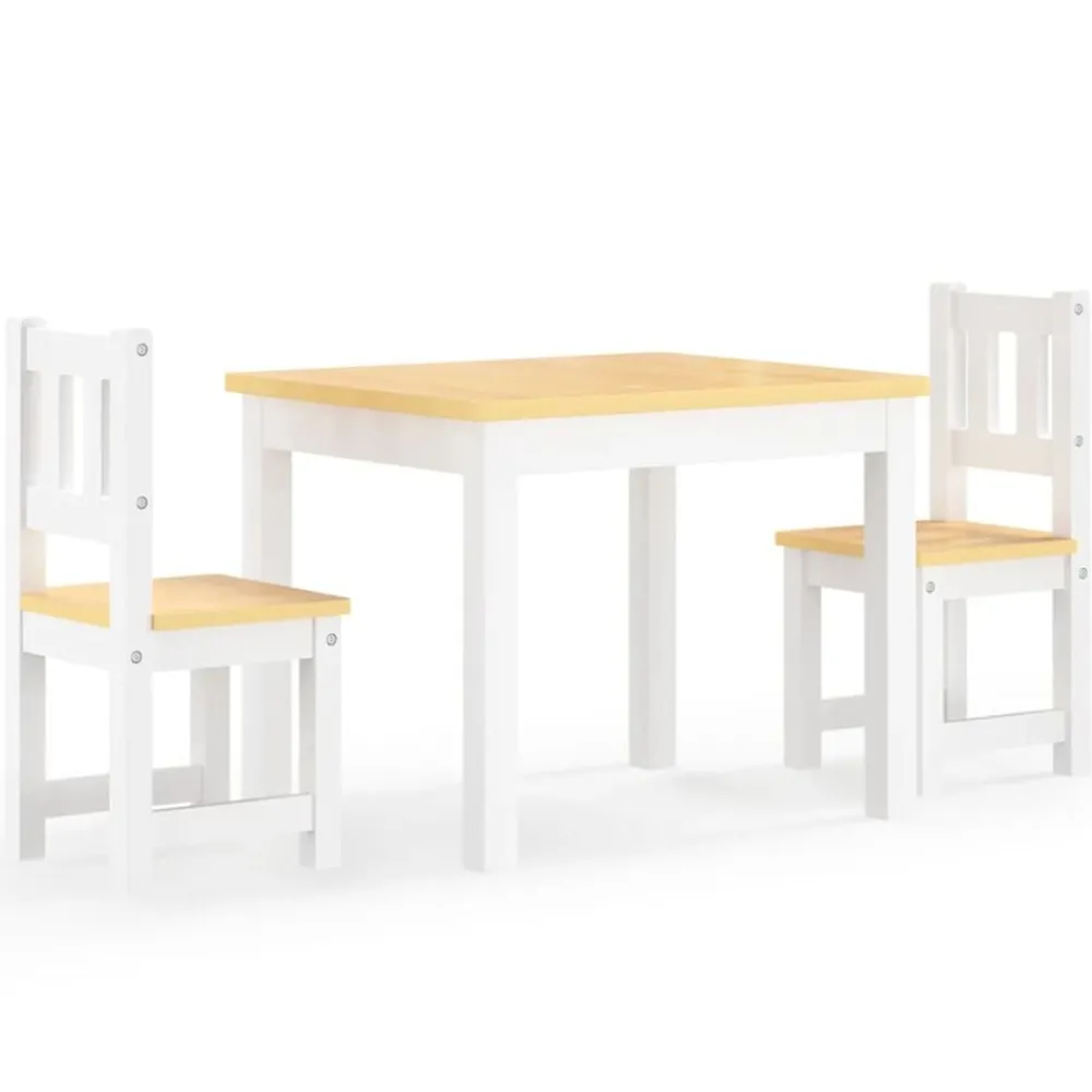 3-delige Kindertafel- en stoelenset MDF wit en grijs>vidaXL Hot