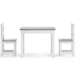 Meubelen Voor Baby'S & Peuters*vidaXL 3-delige Kindertafel- en stoelenset MDF Wit en grijs
