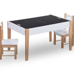 3-delige Kindertafel- en stoelenset krijtbord zwart en wit><noscript><img width=