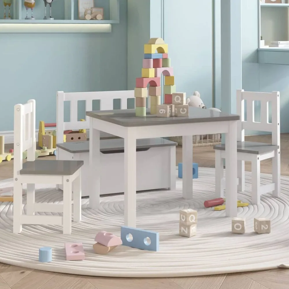 3-delige Kindertafel- en stoelenset MDF>vidaXL