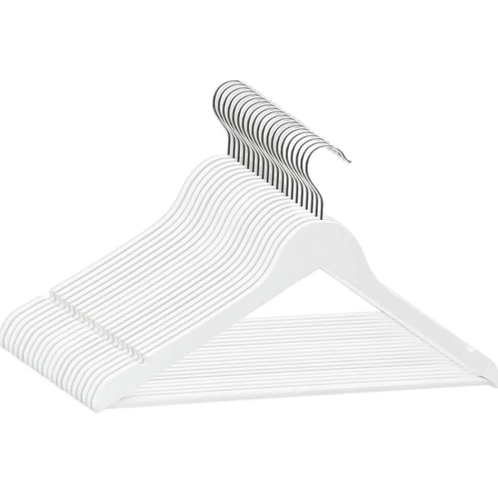 Huishoudelijke Benodigdheden*vidaXL 20-delige Kledinghangerset anti-slip hardhout Wit