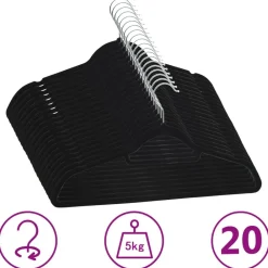20-delige Kledinghangerset anti-slip fluweel>vidaXL Online