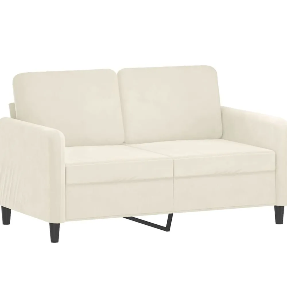Banken*vidaXL 3-delige Loungeset fluweel crèmekleurig Crème