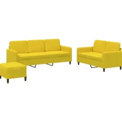 Banken*vidaXL 3-delige Loungeset fluweel Geel