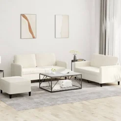 Banken*vidaXL 3-delige Loungeset fluweel crèmekleurig