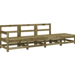 Tuinmeubelen*vidaXL 4-delige Loungeset geïmpregneerd grenenhout Ge&iuml;mpregneerd grenenhout