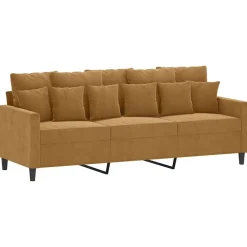 Banken*vidaXL 4-delige Loungeset met kussens fluweel Bruin