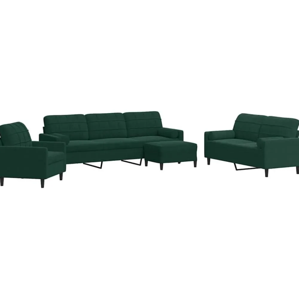 4-delige Loungeset met kussens en bolsters fluweel>vidaXL Sale