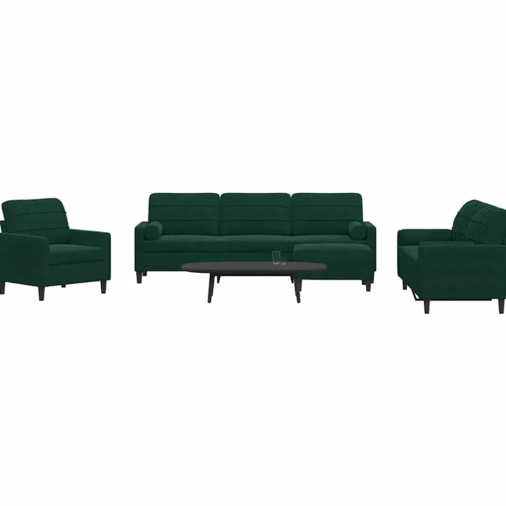4-delige Loungeset met kussens en bolsters fluweel>vidaXL Sale