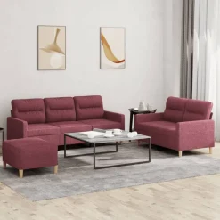 3-delige Loungeset met kussens stof>vidaXL Best