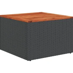Tuinmeubelen*vidaXL 10-delige Loungeset met kussens poly rattan zwart Zwart en cr&egrave;me
