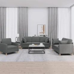 3-delige Loungeset met kussens stof>vidaXL