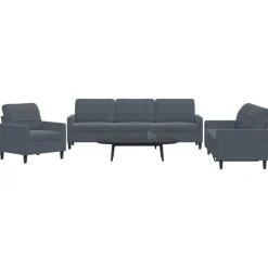 3-delige Loungeset met kussens fluweel>vidaXL New