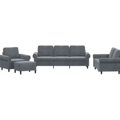 4-delige Loungeset met kussens fluweel>vidaXL Clearance