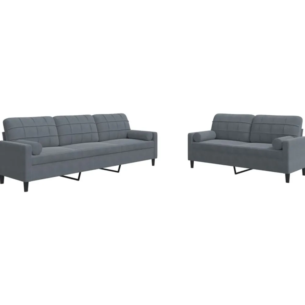 2-delige Loungeset met kussens en bolsters fluweel>vidaXL Hot