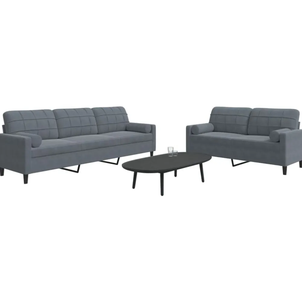 2-delige Loungeset met kussens en bolsters fluweel>vidaXL Hot