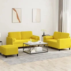 3-delige Loungeset met kussens fluweel>vidaXL Online
