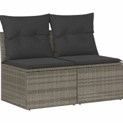 2-delige Loungeset met kussens poly rattan acacia>vidaXL Discount