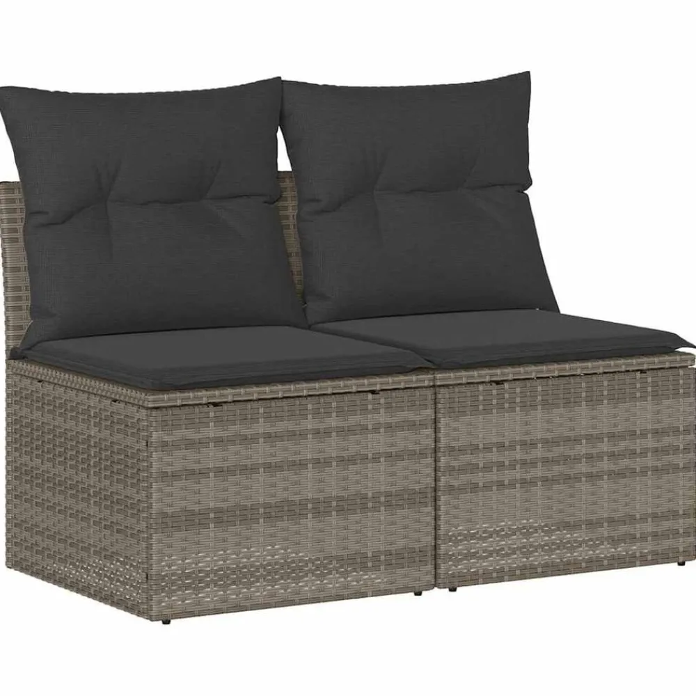 2-delige Loungeset met kussens poly rattan acacia>vidaXL Discount