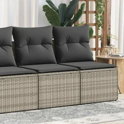2-delige Loungeset met kussens poly rattan acacia>vidaXL Discount