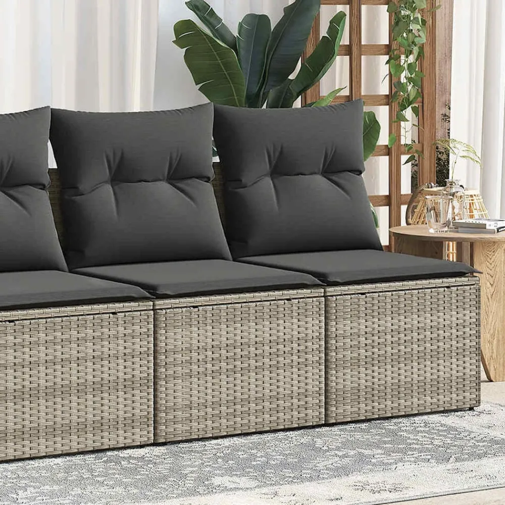 2-delige Loungeset met kussens poly rattan acacia>vidaXL Discount