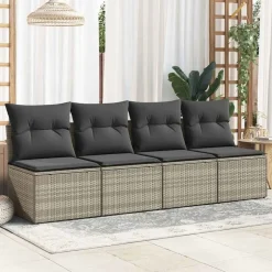 2-delige Loungeset met kussens poly rattan acacia><noscript><img width=