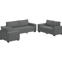 3-delige Loungeset met kussens stof>vidaXL Outlet