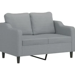 Banken*vidaXL 2-delige Loungeset met kussens stof Lichtgrijs