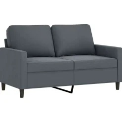 Banken*vidaXL 2-delige Loungeset met kussens fluweel Donkergrijs