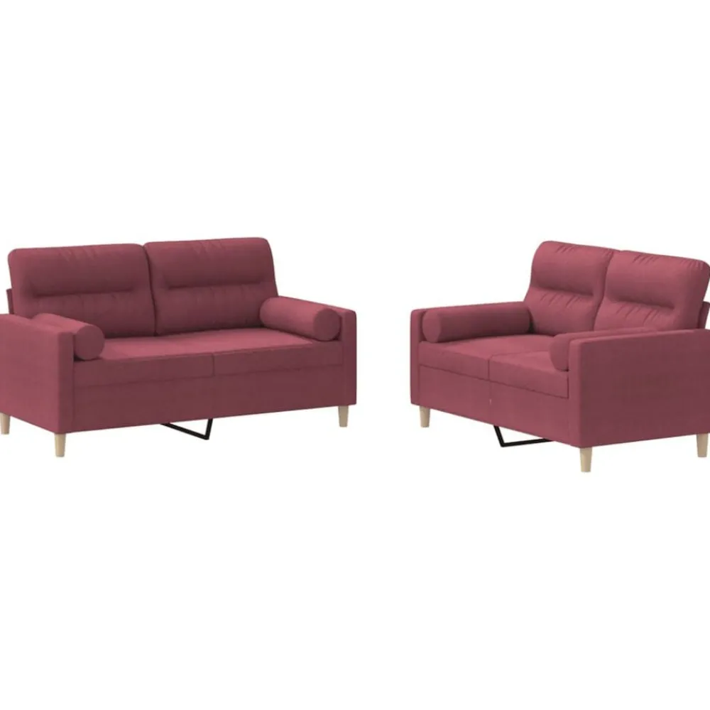 2-delige Loungeset met kussens stof>vidaXL