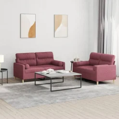2-delige Loungeset met kussens stof>vidaXL