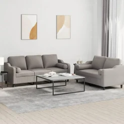 2-delige Loungeset met kussens stof>vidaXL Sale