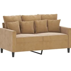 Banken*vidaXL 3-delige Loungeset met kussens fluweel Bruin