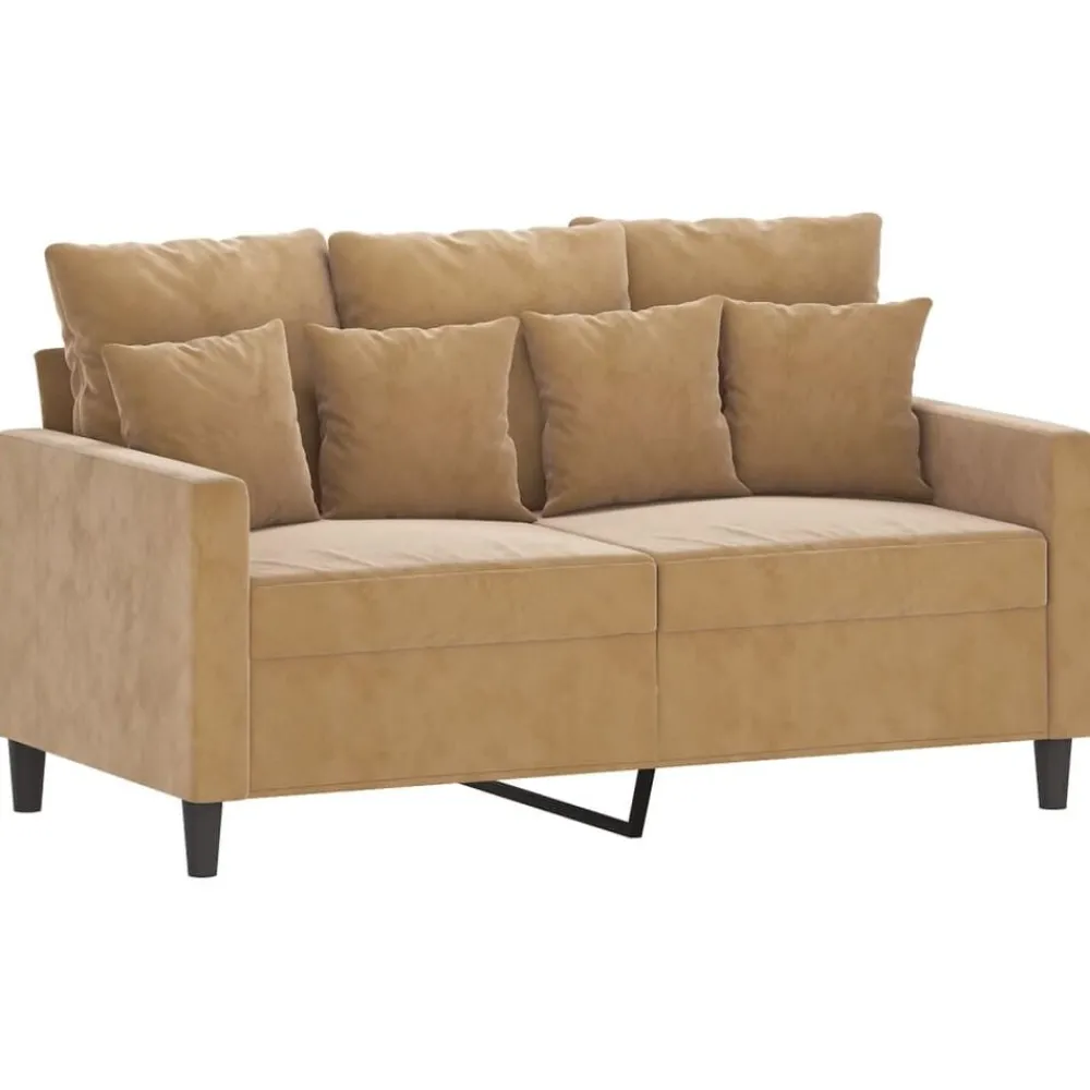 Banken*vidaXL 3-delige Loungeset met kussens fluweel Bruin