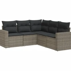5-delige Loungeset met kussens poly rattan>vidaXL Online
