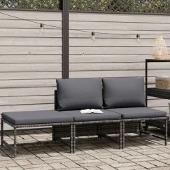 3-delige Loungeset met kussens poly rattan>vidaXL Sale