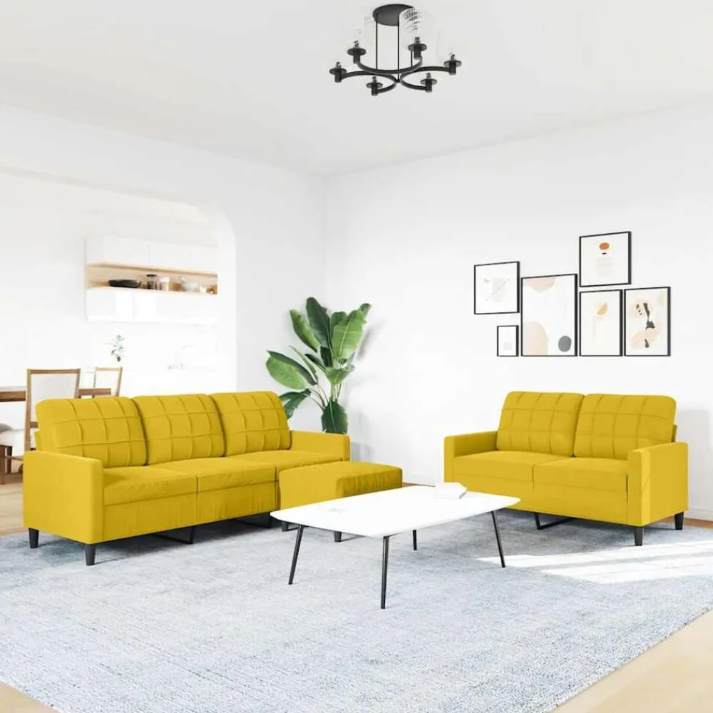 3-delige Loungeset met kussens fluweel>vidaXL Sale