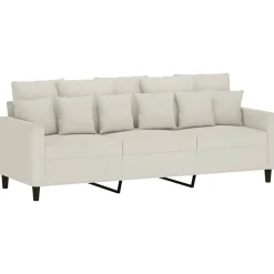 4-delige Loungeset met kussens fluweel crèmekleurig><noscript><img width=